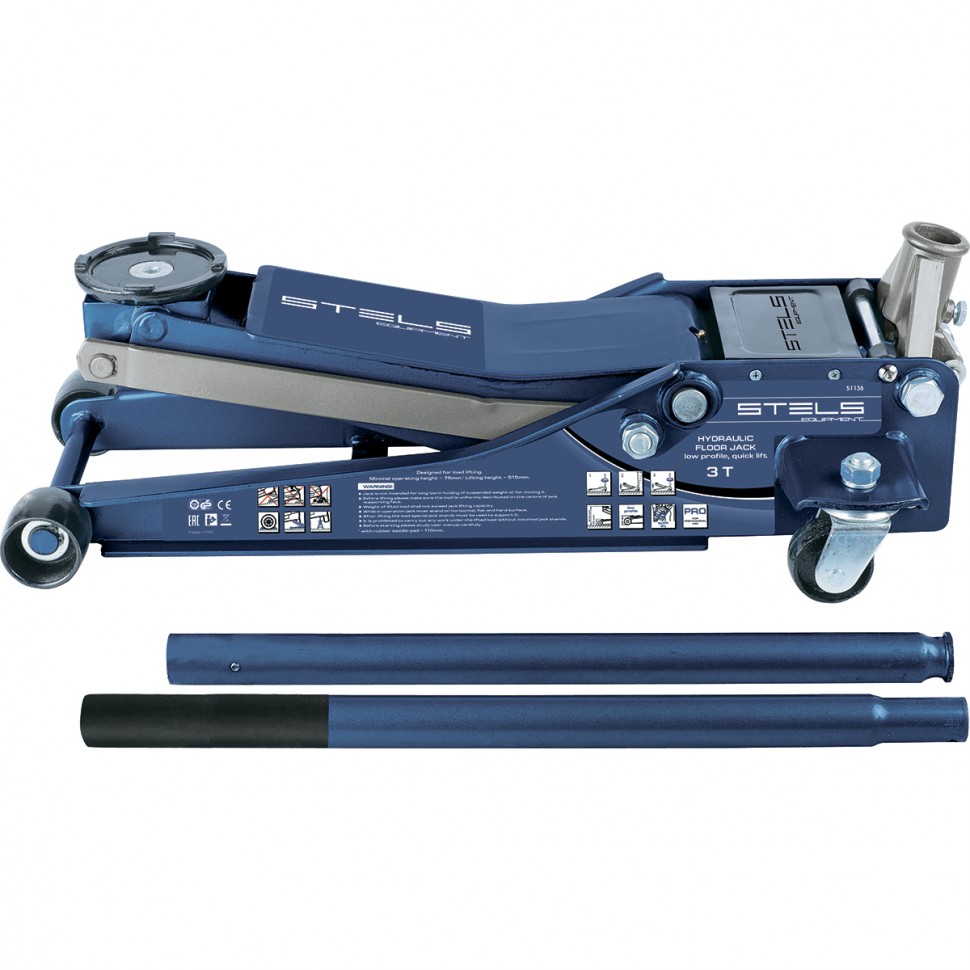 instrument116.com Домкрат 3т гидравлический подкатной, быстр.подъем, LOW PROFILE QUICK LIFT, 75-515мм "Stels" 51136